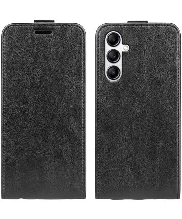 Samsung Galaxy A34 Hoesje Verticale Flip Wallet Case Kunstleer Zwart Hoesjes