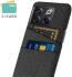 OnePlus 10T Hoesje met Stoffen Afwerking Kaarthouder Back Cover Zwart afbeelding 3