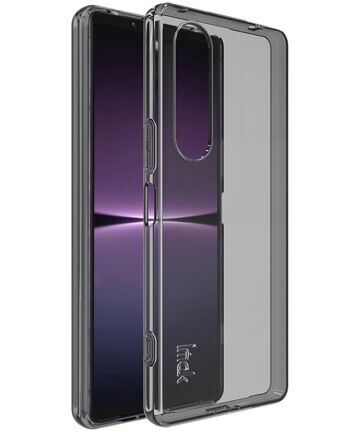IMAK UX-5 Series Sony Xperia 1 V Hoesje Flexibel TPU Transparant Zwart Hoesjes