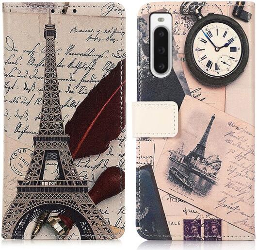 Sony Xperia 10 V Hoesje Portemonnee Book Case Eiffeltoren Print afbeelding 1