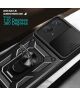 Motorola Moto G53 Hoesje met Camera Slider en Kickstand Ring Blauw