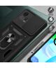 Motorola Moto G72 Hoesje met Camera Slider en Kickstand Ring Zwart