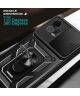 Motorola Moto G72 Hoesje met Camera Slider en Kickstand Ring Blauw
