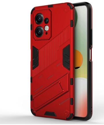 Xiaomi Redmi Note 12 Hoesje Shockproof Kickstand Back Cover Rood Hoesjes