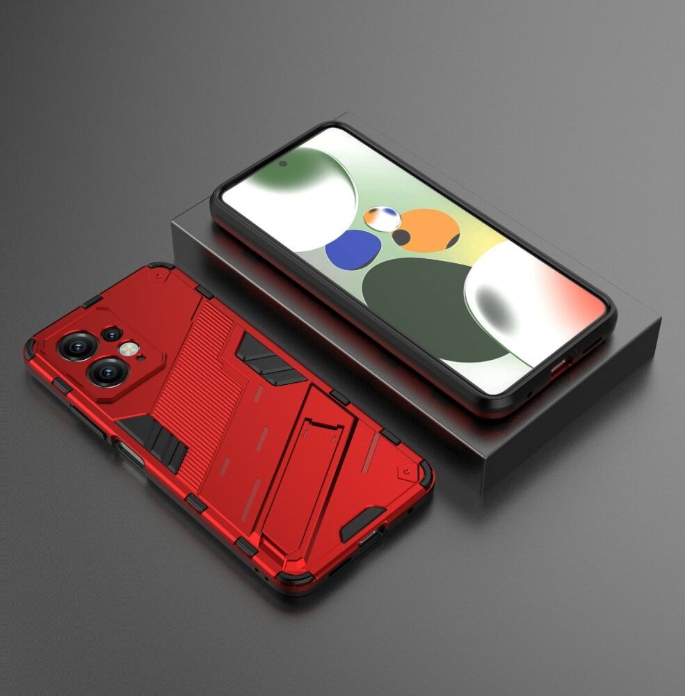Xiaomi Redmi Note 12 Hoesje Shockproof Kickstand Back Cover Rood afbeelding 5