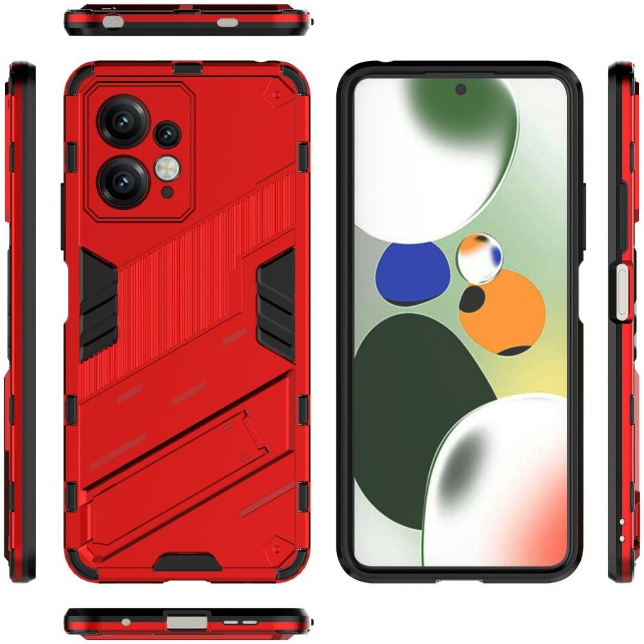 Xiaomi Redmi Note 12 Hoesje Shockproof Kickstand Back Cover Rood afbeelding 7