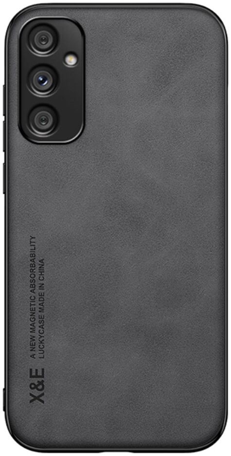 X&E Samsung Galaxy A34 Hoesje met Kunstleer Coating Back Cover Zwart afbeelding 1