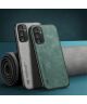 X&E Samsung Galaxy A34 Hoesje met Kunstleer Coating Back Cover Groen