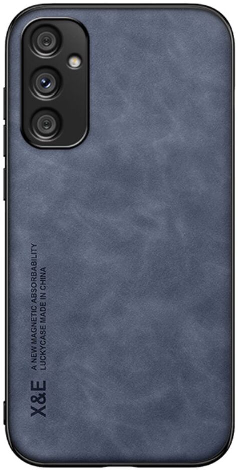 X&E Samsung Galaxy A34 Hoesje met Kunstleer Coating Back Cover Blauw afbeelding 1