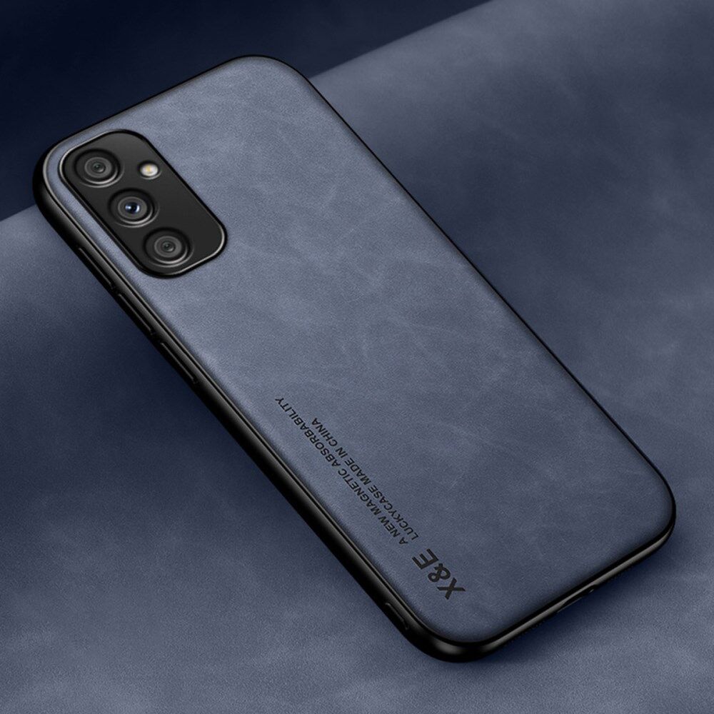 X&E Samsung Galaxy A34 Hoesje met Kunstleer Coating Back Cover Blauw afbeelding 2
