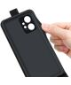 Xiaomi Redmi Note 12 Hoesje Verticale Flip Wallet Case Kunstleer Zwart
