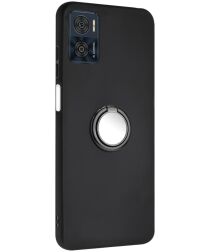 Motorola Moto E22/E22i Hoesje met Magnetische Kickstand Ring Zwart
