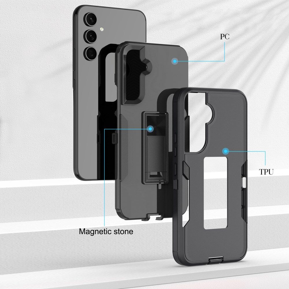 Samsung Galaxy A54 Hoesje Kickstand Back Cover met Magneet Zwart afbeelding 4