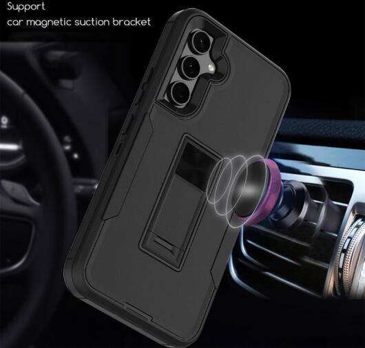 Samsung Galaxy A54 Hoesje Kickstand Back Cover met Magneet Zwart afbeelding 2