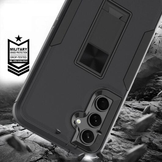 Samsung Galaxy A54 Hoesje Kickstand Back Cover met Magneet Zwart afbeelding 3
