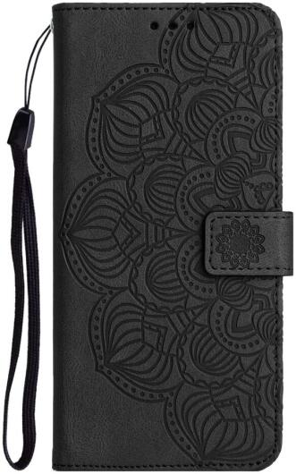 Xiaomi Redmi Note 12 Hoesje Bloemen Print Wallet Book Case Zwart afbeelding 10
