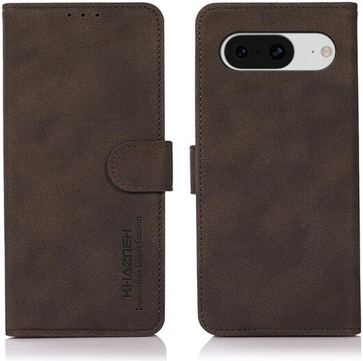 KHAZNEH Google Pixel 8 Hoesje Kunstleer Wallet Book Case Bruin afbeelding 2