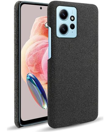 Xiaomi Redmi Note 12 Hoesje met Stoffen Afwerking Back Cover Zwart Hoesjes