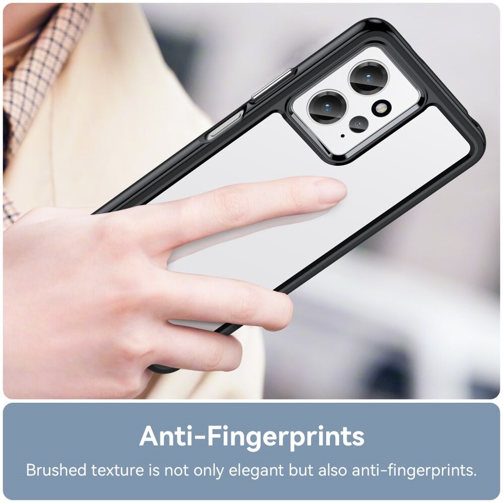 Xiaomi Redmi Note 12 Hoesje Acryl Back Cover Transparant Zwart afbeelding 5