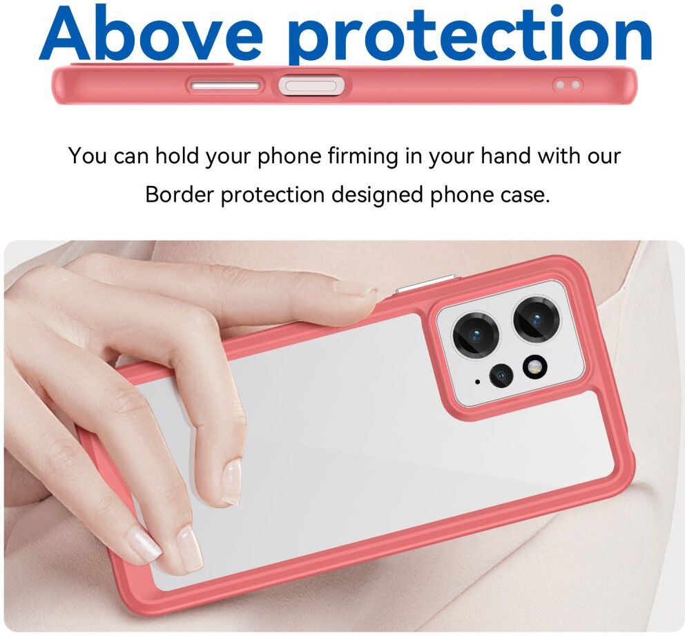 Xiaomi Redmi Note 12 Hoesje Acryl Back Cover Transparant Rood | GSMpunt.nl