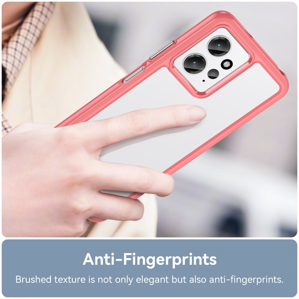 Xiaomi Redmi Note 12 Hoesje Acryl Back Cover Transparant Rood afbeelding 5