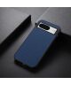 Google Pixel 8 Hoesje Carbon met Kunstleer Coating Back Cover Blauw