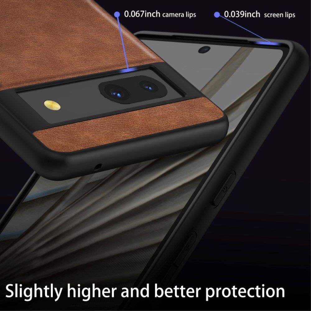 Google Pixel 7a Hoesje Kunstleer Coating Back Cover Bruin afbeelding 5
