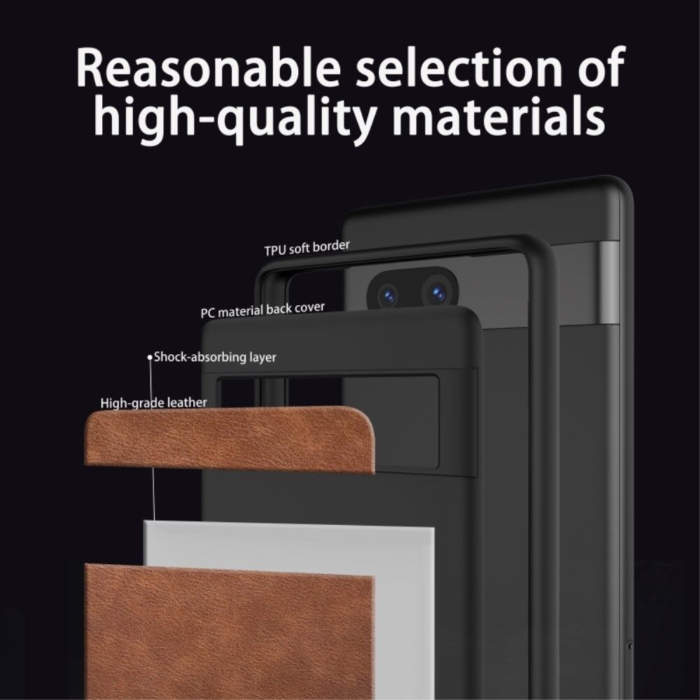 Google Pixel 7a Hoesje Kunstleer Coating Back Cover Bruin afbeelding 9
