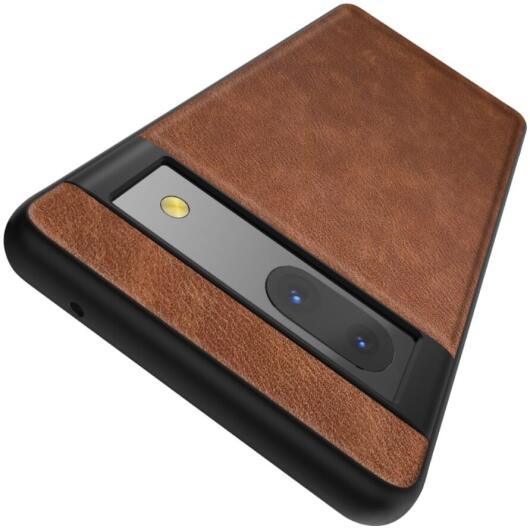 Google Pixel 7a Hoesje Kunstleer Coating Back Cover Bruin afbeelding 4