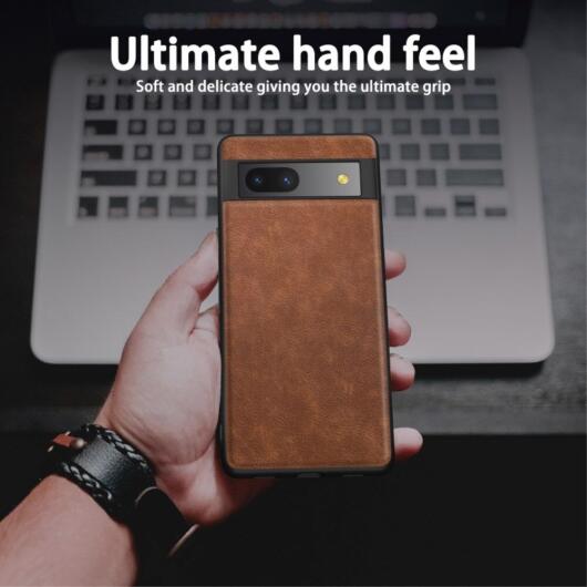 Google Pixel 7a Hoesje Kunstleer Coating Back Cover Bruin afbeelding 7