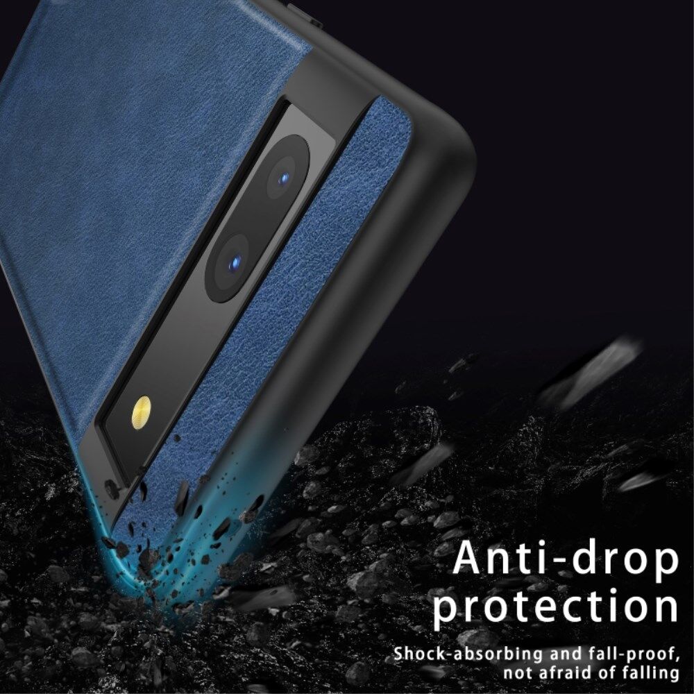 Google Pixel 7a Hoesje Kunstleer Coating Back Cover Blauw afbeelding 6