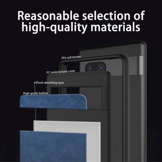 Google Pixel 7a Hoesje Kunstleer Coating Back Cover Blauw afbeelding 9