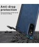 Sony Xperia 1 V Hoesje Kunstleer Coating Back Cover Blauw