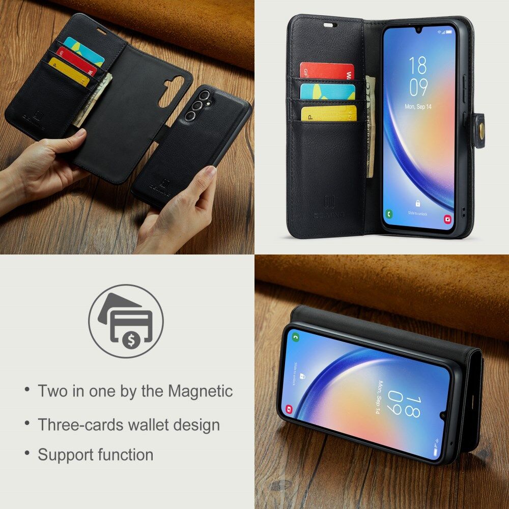 DG Ming Samsung Galaxy A34 Hoesje Retro Wallet Book Case Zwart afbeelding 5