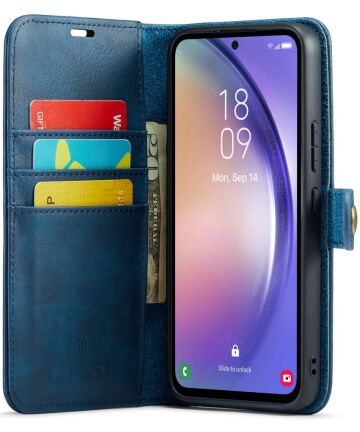 DG Ming Samsung Galaxy A54 Hoesje Retro Wallet Book Case Blauw Hoesjes