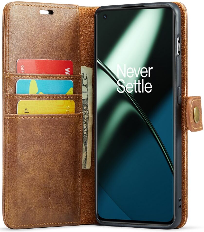 DG Ming OnePlus 11 Hoesje Retro Wallet Book Case Bruin afbeelding 1
