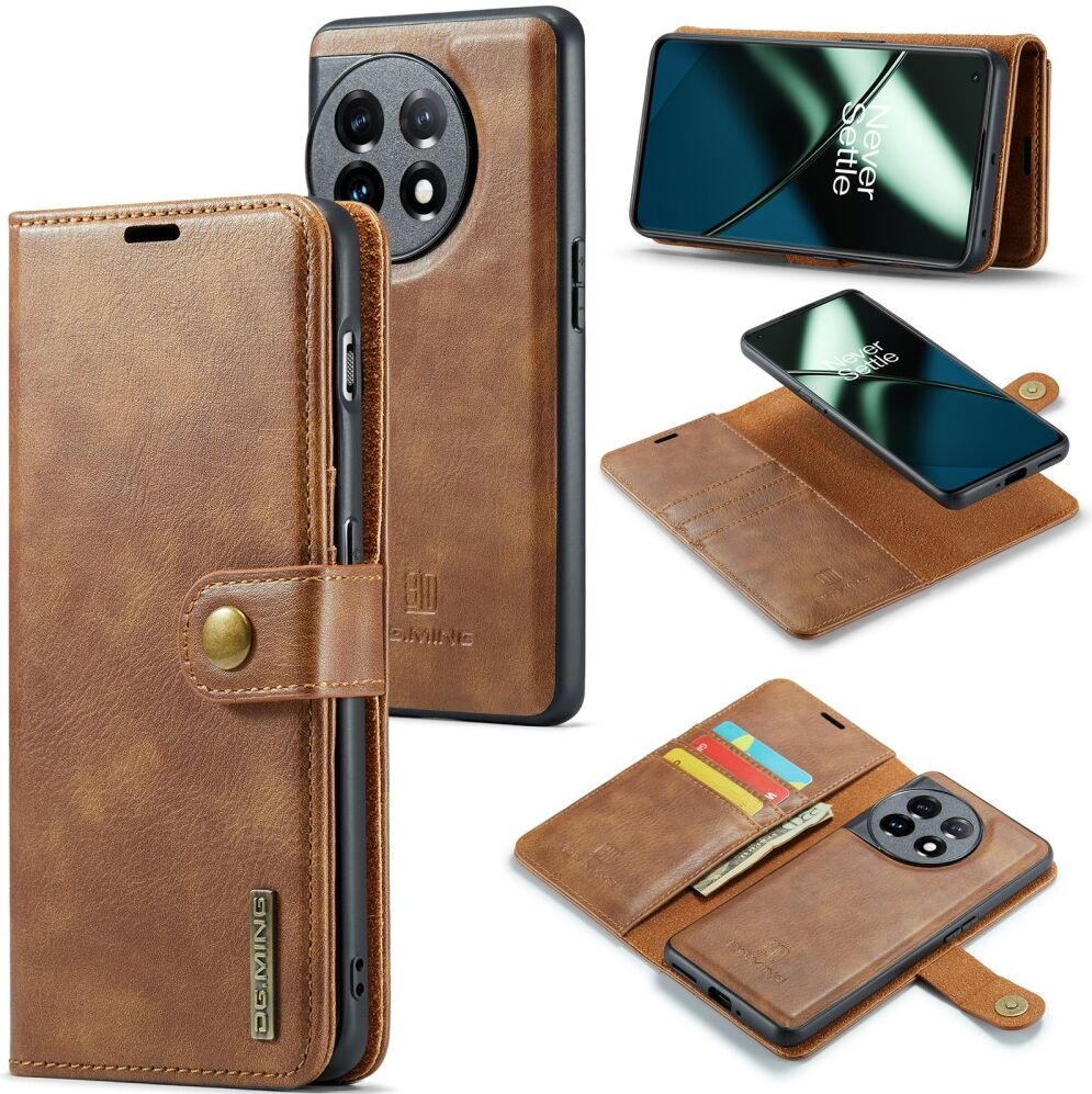 DG Ming OnePlus 11 Hoesje Retro Wallet Book Case Bruin afbeelding 2