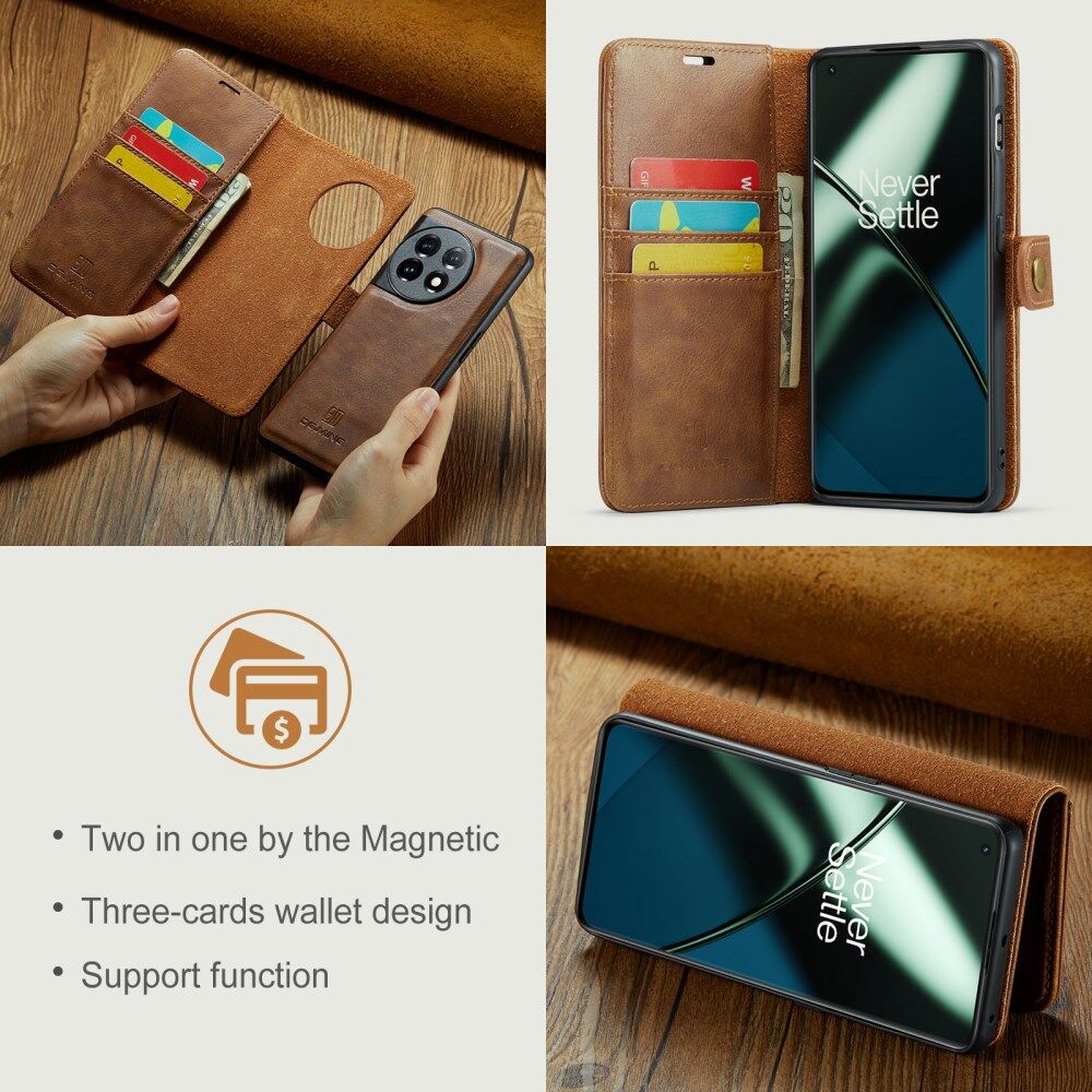 DG Ming OnePlus 11 Hoesje Retro Wallet Book Case Bruin afbeelding 5