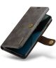DG Ming OnePlus 11 Hoesje Retro Wallet Book Case Grijs