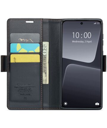 CaseMe 023 Xiaomi 13 Hoesje Portemonnee Book Case Zwart Hoesjes