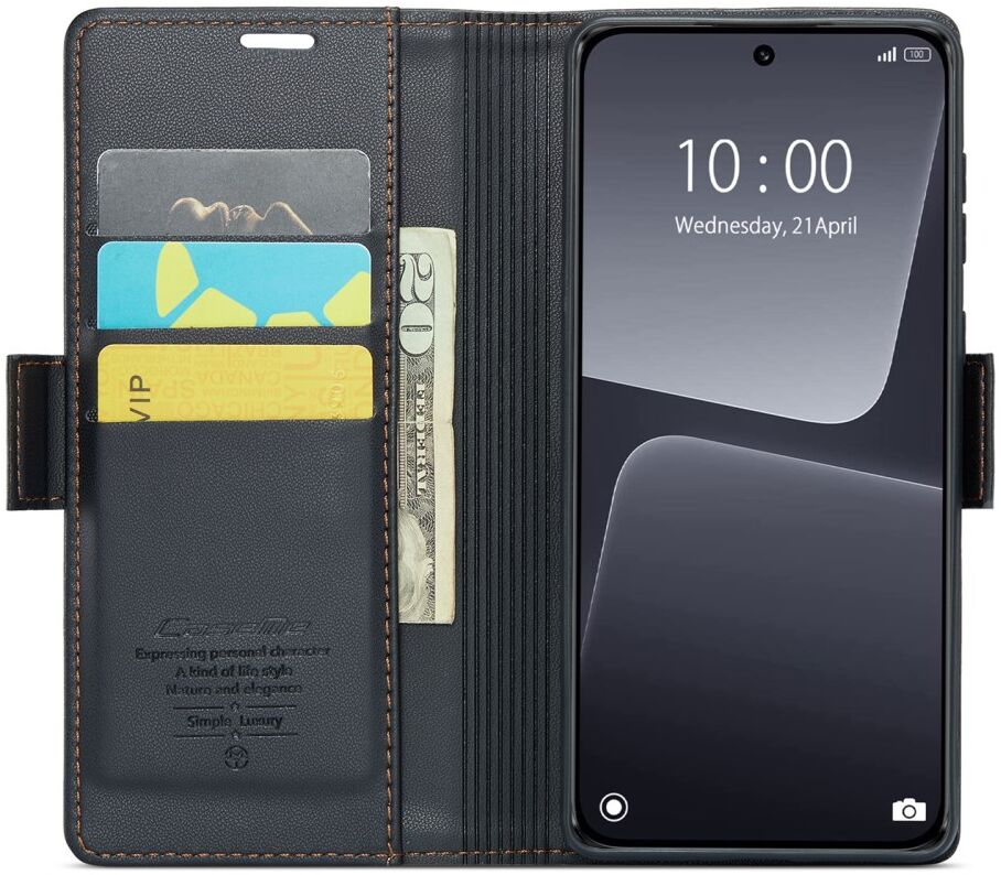 CaseMe 023 Xiaomi 13 Hoesje Portemonnee Book Case Zwart afbeelding 1