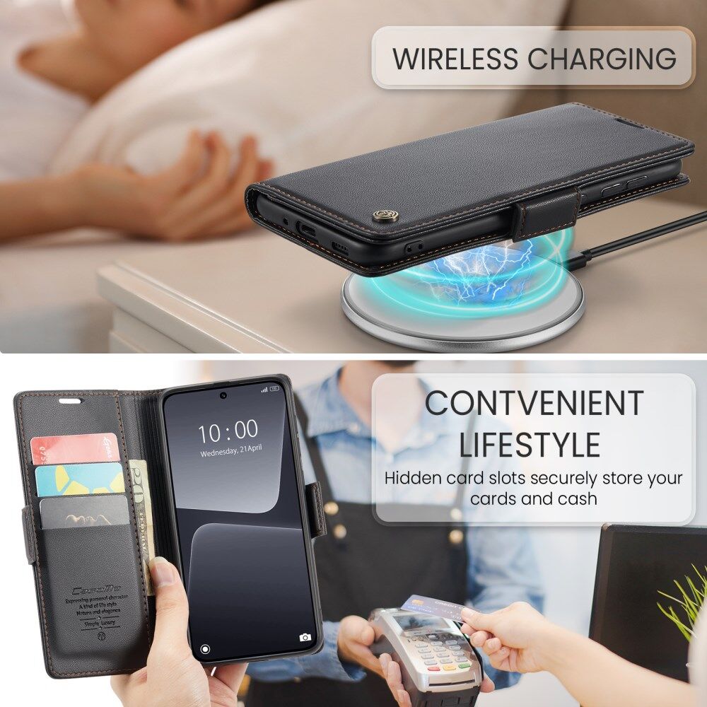 CaseMe 023 Xiaomi 13 Hoesje Portemonnee Book Case Zwart afbeelding 12
