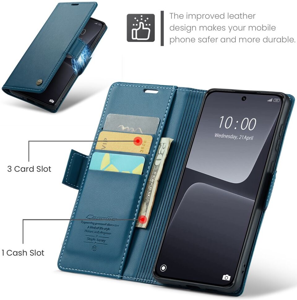 CaseMe 023 Xiaomi 13 Hoesje Portemonnee Book Case Blauw afbeelding 4