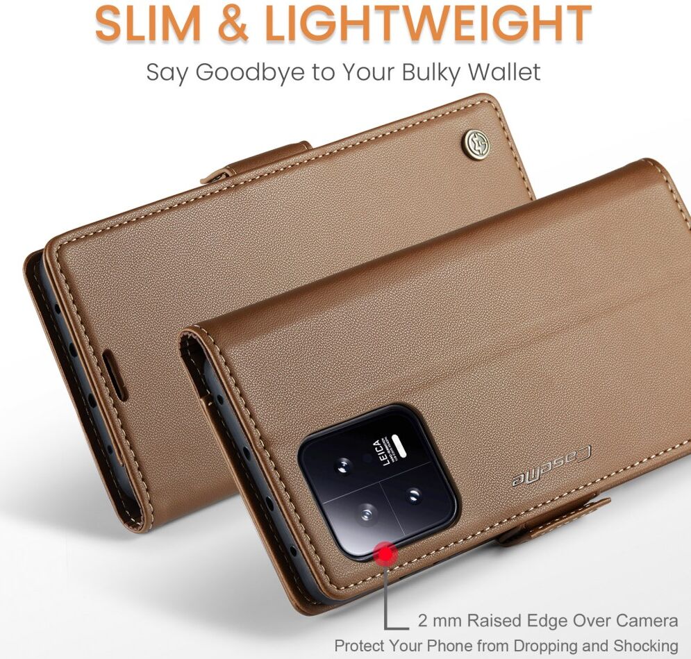 CaseMe 023 Xiaomi 13 Hoesje Portemonnee Book Case Bruin afbeelding 12