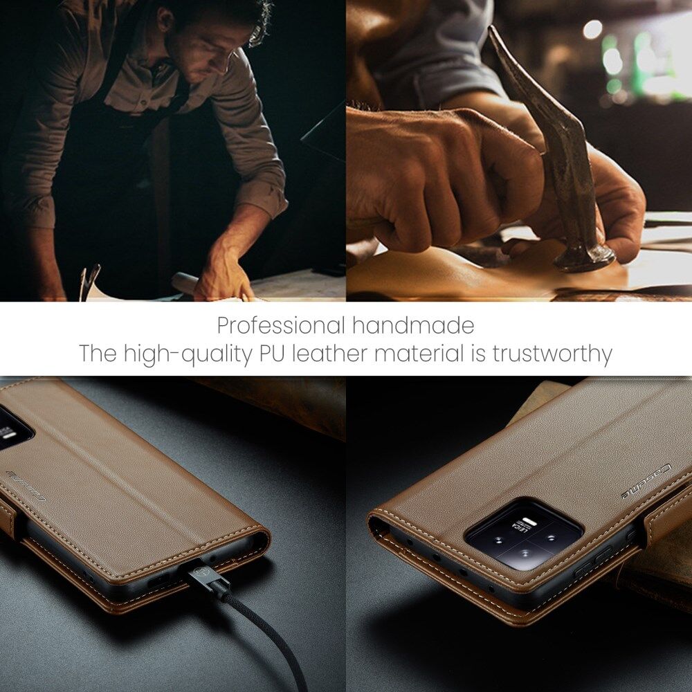 CaseMe 023 Xiaomi 13 Hoesje Portemonnee Book Case Bruin afbeelding 13