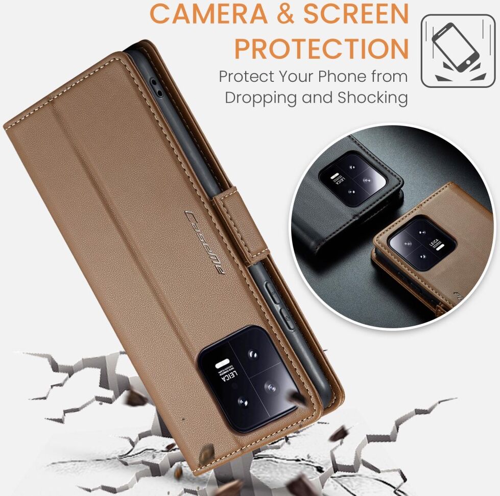 CaseMe 023 Xiaomi 13 Hoesje Portemonnee Book Case Bruin afbeelding 7