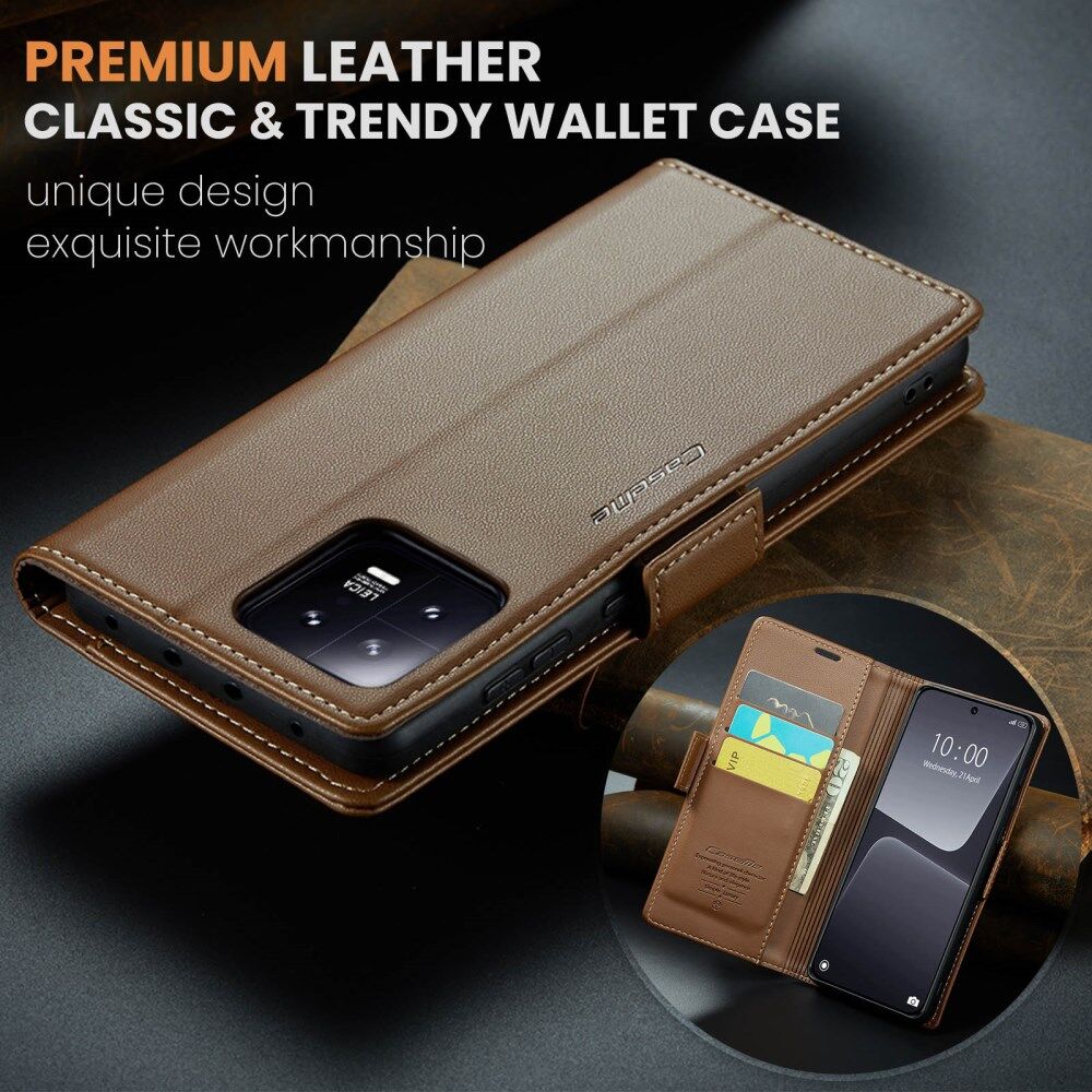 CaseMe 023 Xiaomi 13 Hoesje Portemonnee Book Case Bruin afbeelding 9