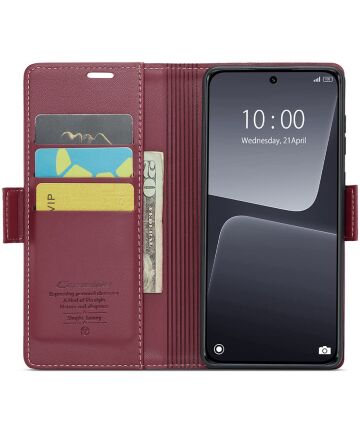 CaseMe 023 Xiaomi 13 Hoesje Portemonnee Book Case Rood Hoesjes
