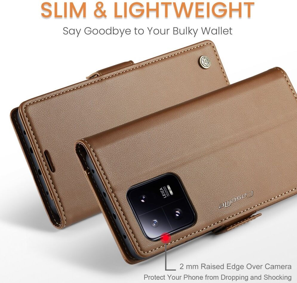 CaseMe 023 Xiaomi 13 Pro Hoesje Portemonnee Book Case Bruin afbeelding 10
