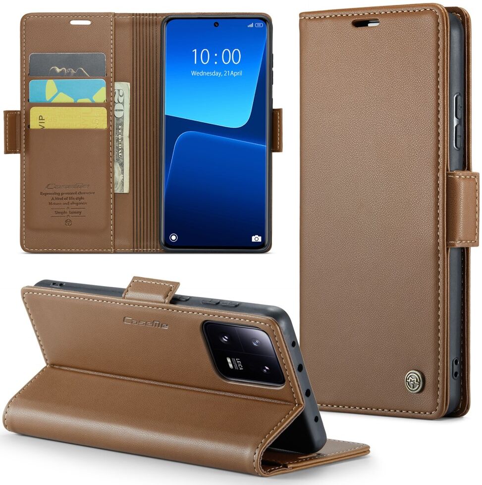 CaseMe 023 Xiaomi 13 Pro Hoesje Portemonnee Book Case Bruin afbeelding 13